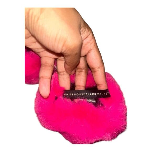 White House black market Vibrant Pink Fur Cuffs - Picture 3 of 4